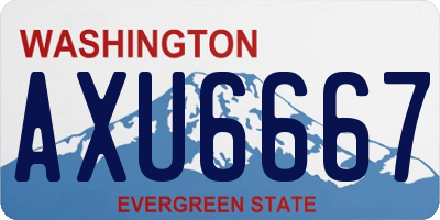 WA license plate AXU6667