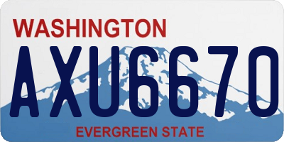 WA license plate AXU6670