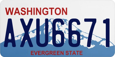 WA license plate AXU6671