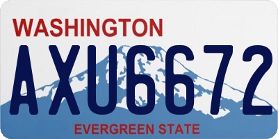 WA license plate AXU6672