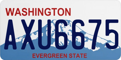 WA license plate AXU6675
