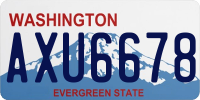 WA license plate AXU6678