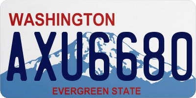 WA license plate AXU6680