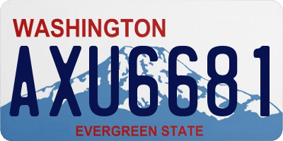 WA license plate AXU6681