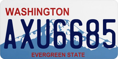 WA license plate AXU6685