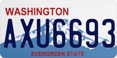 WA license plate AXU6693