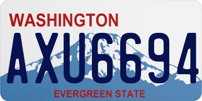 WA license plate AXU6694