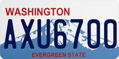 WA license plate AXU6700