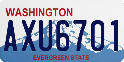 WA license plate AXU6701