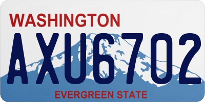 WA license plate AXU6702