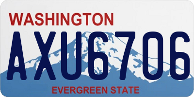 WA license plate AXU6706