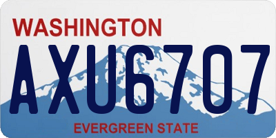 WA license plate AXU6707