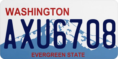 WA license plate AXU6708