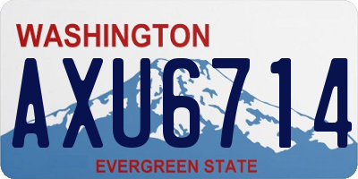 WA license plate AXU6714
