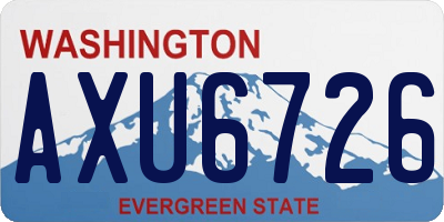 WA license plate AXU6726
