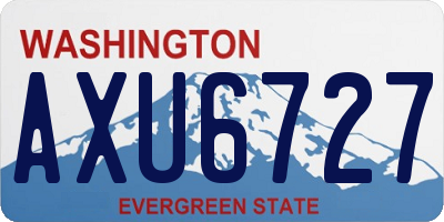 WA license plate AXU6727