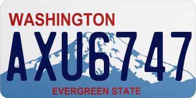 WA license plate AXU6747