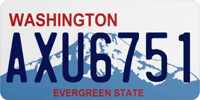WA license plate AXU6751