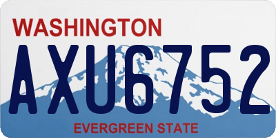 WA license plate AXU6752