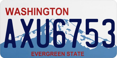 WA license plate AXU6753