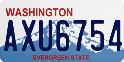 WA license plate AXU6754