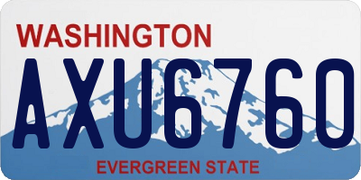 WA license plate AXU6760
