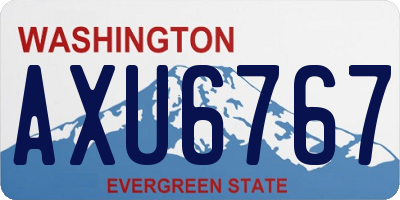 WA license plate AXU6767