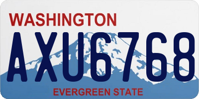 WA license plate AXU6768