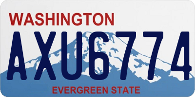 WA license plate AXU6774
