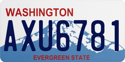 WA license plate AXU6781
