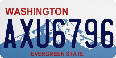 WA license plate AXU6796