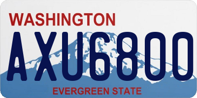 WA license plate AXU6800
