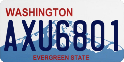 WA license plate AXU6801