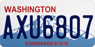 WA license plate AXU6807