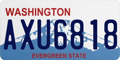 WA license plate AXU6818