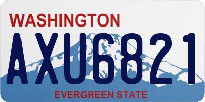 WA license plate AXU6821