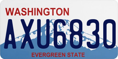 WA license plate AXU6830