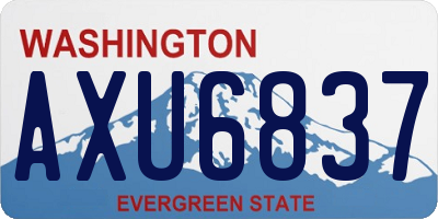 WA license plate AXU6837