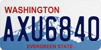WA license plate AXU6840