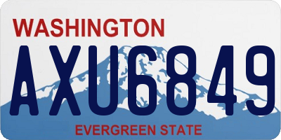 WA license plate AXU6849