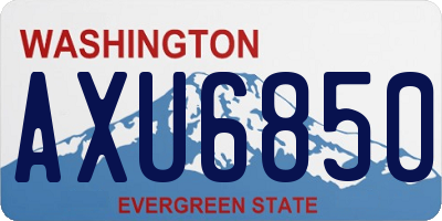 WA license plate AXU6850