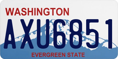 WA license plate AXU6851