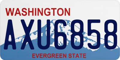 WA license plate AXU6858