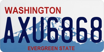 WA license plate AXU6868