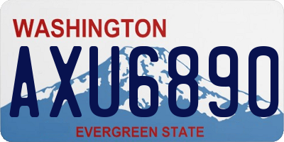 WA license plate AXU6890