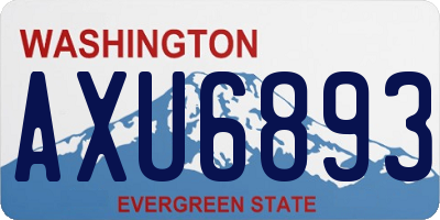 WA license plate AXU6893