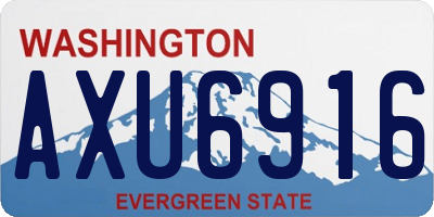 WA license plate AXU6916