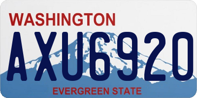 WA license plate AXU6920
