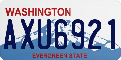 WA license plate AXU6921