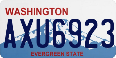 WA license plate AXU6923